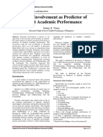 Parental Involvement As Predictor of Students' Academic Performance