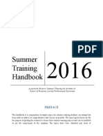 Summer Training Handbook 2016