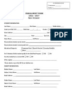 Lpa - 2016 New Student Enrollment Form - English 1