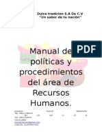 Manual de Políticas y Procedimientos Del Área de Recursos Humanos