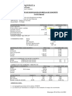 Dosificacion de Mezcla 2015 - 210 Aricota