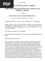 United States v. First Pyramid Life Insurance Company of America, 382 F.2d 804, 1st Cir. (1967)