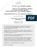 Vote Choice, Inc. v. Joseph Distefano, Etc., Elizabeth Leonard, Vote Choice, Inc. v. Joseph Distefano, Etc., 4 F.3d 26, 1st Cir. (1993)