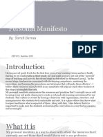 Barnes 815 Personal Manifesto