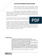 Plan de Contingencia de Una Obra de Varios Frentes Modelo