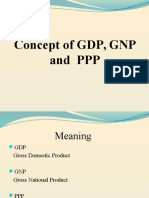 Concept of GDP, GNP, PPP