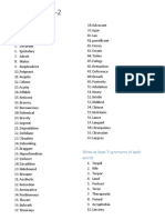 Vocabulary Test - 2: Write at Least 3 Synonyms of Each Words