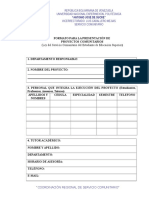 Formato Actual Proyectos Comunitarios Noviembre 2009