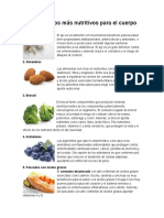 10 Alimentos Más Nutritivos para El Cuerpo