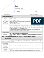 Ubd Lesson Plan: Vital Information