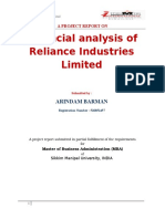 Financial Analysis of Reliance Industries Limited: Arindam Barman