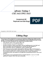 Software Testing 1 CSE 3411 SWE 5411: Assignment #1 Replicate and Edit Bugs