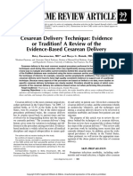 Cesarean Delivery Technique Evidence or Tradition A Review of The Evidence-Based Delivery