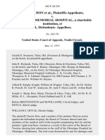 Dr. H. M. Don v. Okmulgee Memorial Hospital, A Charitable Institution, Defendants, 443 F.2d 234, 10th Cir. (1971)