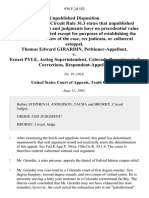 Thomas Edward Girardin v. Ernest Pyle, Acting Superintendent, Colorado Department of Corrections, 936 F.2d 582, 10th Cir. (1991)