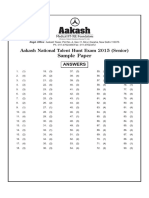 Sample Paper: Aakash National Talent Hunt Exam 2015 (Senior)