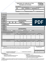 Application For Authority To Print Receipts and Invoices: Kawanihan NG Rentas Internas