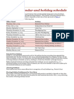 US Firm Calendar and Holiday Schedule FY16