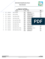 2016 World Qualification Event: Daily Schedule