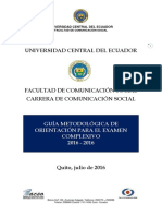 Guia de Estudios de La Carrera de Comunicacion Social 2016-2016