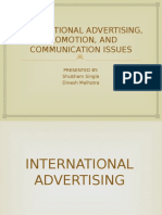 International Advertisement, Promotions, and Communication