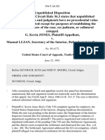 G. Kevin Jones v. Manual Lujan, Secretary of The Interior, 936 F.2d 583, 10th Cir. (1991)