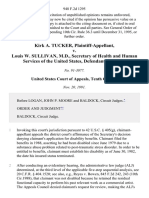 Kirk A. Tucker v. Louis W. Sullivan, M.D., Secretary of Health and Human Services of The United States, 948 F.2d 1295, 10th Cir. (1991)