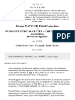 Rebecca Maycher v. Muskogee Medical Center Auxiliary, A Nonprofit Corporation, 129 F.3d 131, 10th Cir. (1997)