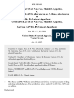 United States v. Adrian Arnett Williams, Also Known As A-Bone, Also Known As A.K., United States of America v. Katrina Hayes, 45 F.3d 1481, 10th Cir. (1995)