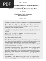 United States v. Rodney Earl Wilson, 901 F.2d 1000, 11th Cir. (1990)