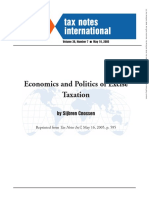 Economics and Politics of Excise Taxation: by Sijbren Cnossen