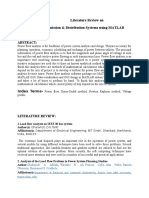 Literature Review On Analysis of Transmission & Distribution Systems Using MATLAB