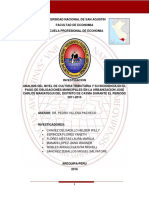 Analisis Del Nivel de Cultura Tributaria y Su Incidencia en El Pago de Obligaciones Municipales en La Urbanizacion Jose Carlos Mariategui Del Distrito de Cayma Durante El Periodo 2011-2015