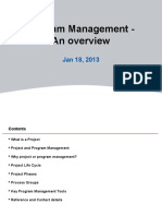 Program Management - Overview - 18 Jan 2013