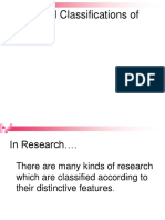 Kinds and Classifications of Research