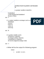 Multiple Choice Questions Based On Pointers and Dynamic Memory Allocation