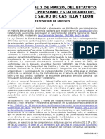 Ley 2-2007 Estatuto Jurídico Del Personal Estatutario SACYL 