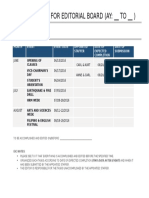 Assigned Tasks For Editorial Board (Ay: - To - ) (SEM: - )