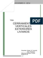 Cerramientos Verticales Exteriores Livianos. (C.V.E Livianos)