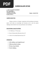 A Siva Nageswar Reddy Resume and CV