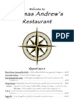 Thomas Andrew's Menu