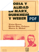 Bravo, Diaz-Polanco, Michel (1997) Teoría y Realidad en Marx, Durkheim y Weber