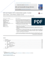 Life Cycle Analysis (LCA) of Photovoltaic Panels - A Review