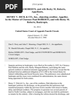 Clarence Paul Roberts, and Wife Becky M. Roberts v. Henry v. Dick & Co., Inc., Objecting Creditor, in the Matter of Clarence Paul Roberts, and Wife Becky M. Roberts, Bankrupts, 275 F.2d 943, 4th Cir. (1960)