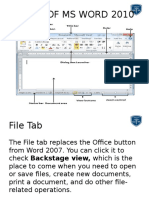 Parts of Ms Word 2010