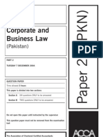 ACCA F4 Corporate and Business Law Solved Past Papers