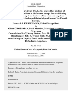 Leonard J. Kerpelman v. Glenn Grossman, Staff Member, Maryland Attorney Grievance Commission Staff, Kerry Staton, Peter D. Ward, Mykel Hitselberger, John S. Wood, Willie M.J. Foster, as Constituting an Inquiry Panel Under Certain "Bv" Rules, 931 F.2d 887, 4th Cir. (1991)