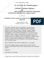 Frank Ervin Altizer, Jr. v. George Deeds, and Richard Fleming Sergeant Minton, Steven H. Goldblatt, Amicus Curiae, 191 F.3d 540, 4th Cir. (1999)