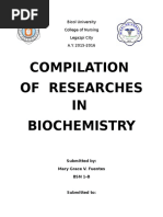 Compilation of Researches IN Biochemistry: Bicol University College of Nursing Legazpi City A.Y. 2015-2016