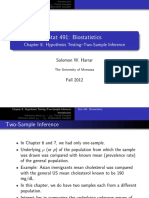 Stat 491 Chapter 8 - Hypothesis Testing - Two Sample Inference